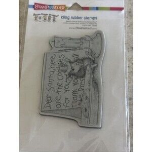 House Mouse Dear Santa Note Cling Rubber Stamp HMCP18 Christmas Cookies